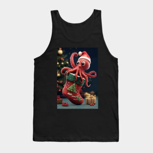 Christmas Octopus Stocking Tank Top